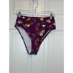 Cupshe Size L Purple Floral Bikini Bottom
